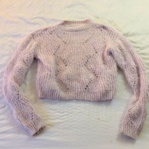 Fuzzy crop sweater